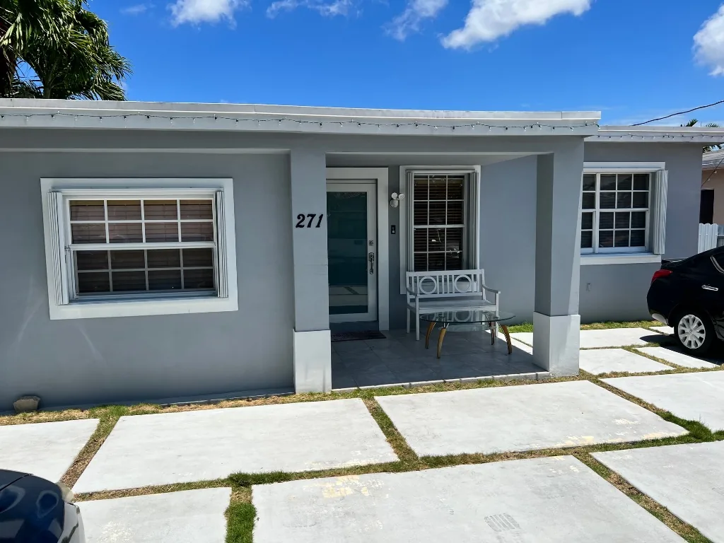 Front of house before shutters